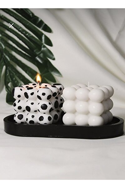 Mumbox mutluluk mum şeklinde Dekoratif Desenli 2’li Kokulu Bubble Mum
