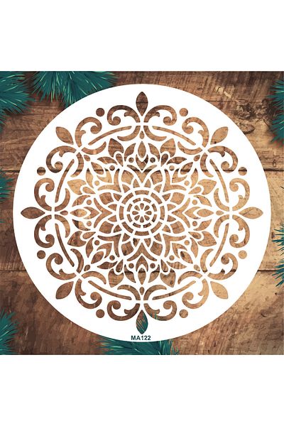 STENCİLTASARIM Stencil Design Ma122 Mandala Wall Wooden Glass Painting Pattern