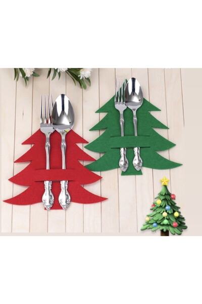kivi ticaret Set de 6 ornamente de masă pentru brad de Crăciun Suport pentru lingură din pâslă