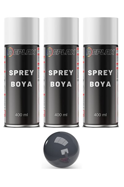 REPLAX 3 Adet Ral 7015 Taş Koyu Gri Sprey Boya 400 Ml.