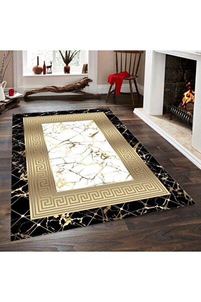 HTC HALI Dijital Baskılı Yıkanabilir Kaymaz Tabanlı Dekoratif Salon Mutfak Ve...