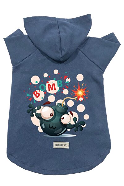 Monopetz Navy Blue Boomb - Size S Hooded Fleece Sweatshirt Dog and Cat Outfit...