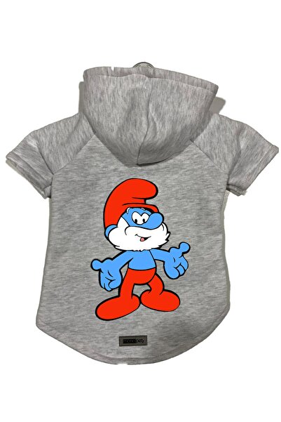 Monopetz سويت شيرت من الصوف بغطاء للرأس للكلاب والقطط - رمادي لطيف للأب - مقاس S