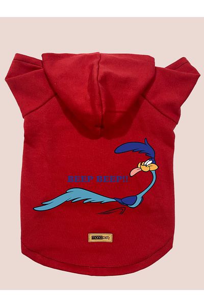 Monopetz Hooded Fleece Sweatshirt Dog And Cat Outfit & Dress - Red Road Runner
