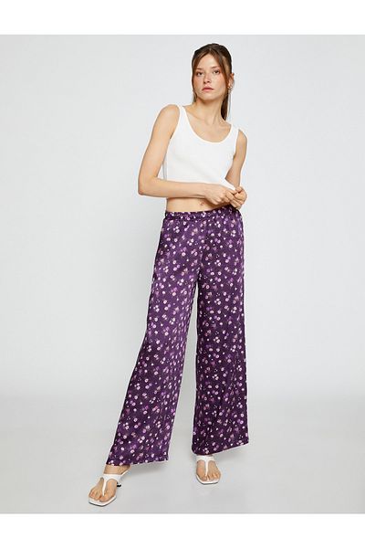 Purple High-Waisted Wide Leg Pants by NOCTURNE