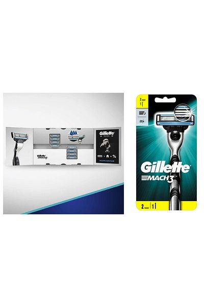 Gillette Mach3 8-Piece Spare Razor + Mach3 Shaver with 2 Refills