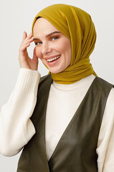 VALORSCARF Safran Green Kerme Silk Cotton Kraş Shawl