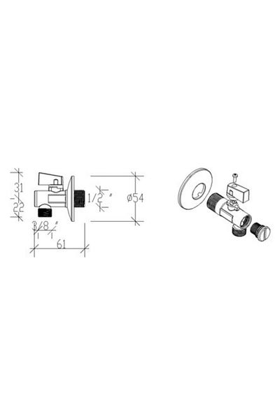 Tema Prima Filtered Intermediate Tap 1/2-3/8 - Bidet Tap