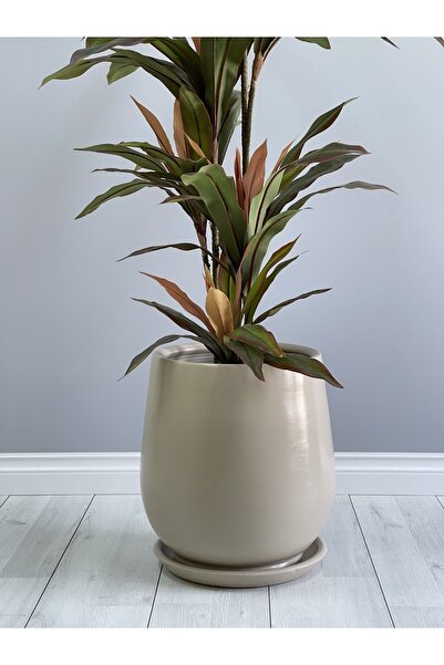 odka Armut Model Geniş Çaplı Saksı 28cmx28cm Tabaklı Taş