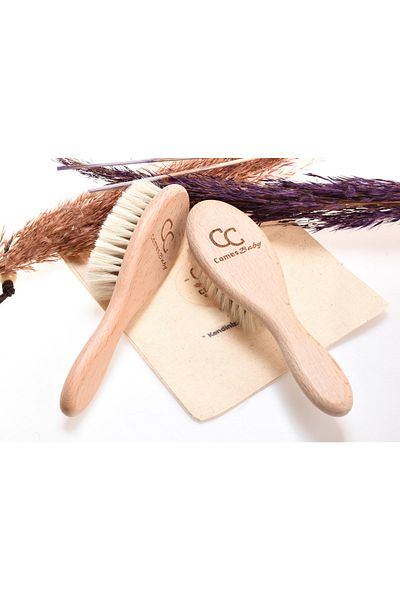 ComesBaby Natural Goat Hair Baby Hair Brush Maxi Size