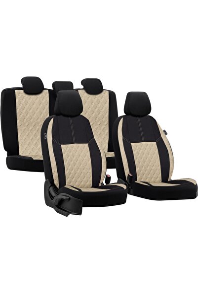 Bod غطاء مقعد سيارة أكوا فيات دوبلو بعد 2010 أسود-بيج