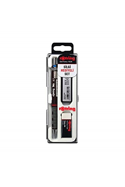 Rotring طقم قلم رصاص وقلم رصاص وممحاة، أحمر كلاريت، مجموعة من 3 قطع