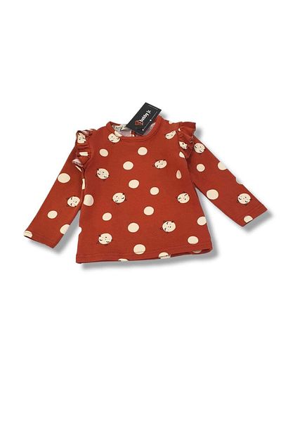 BOBBY JR KİDSWEAR Patterned Shoulder Frilly Baby Badi