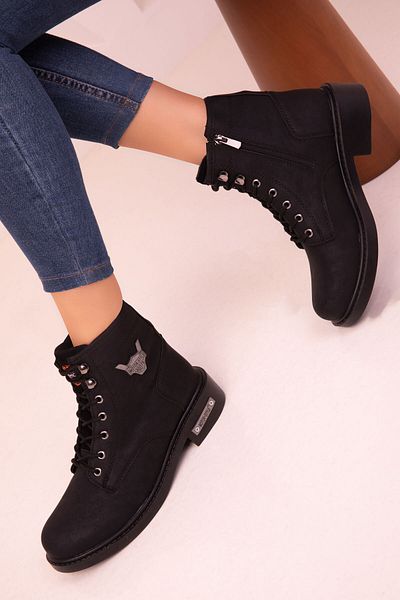 SOHO Black-Black Women's Boots & Bootie 13779
