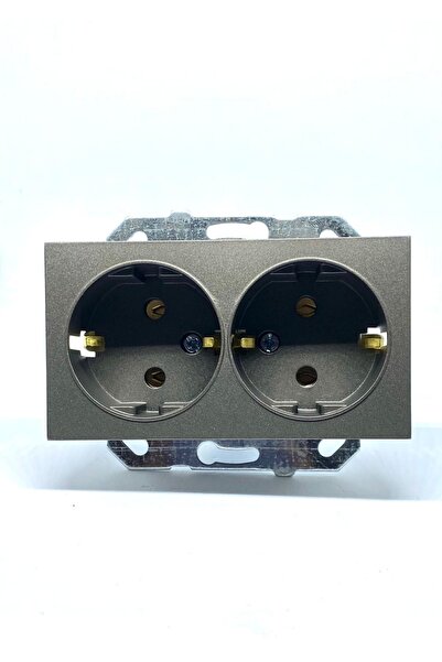 Netelsan Byobu Smoked Double Flush Grounded Socket (Excluding Frame) 5 Pieces