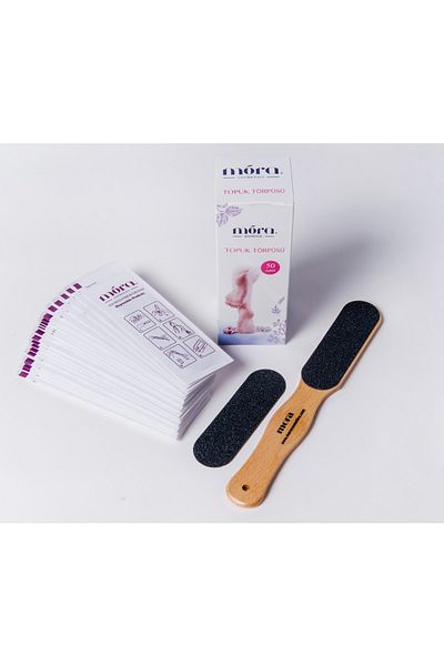 Mora Heel File Set 50 Pieces Disposable Rasp and Wooden Spatula