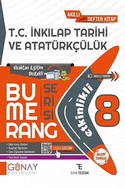 Günay Yayıncılık 8.SINIF BUMERANG ETKİNLİKLİ T.C. İNKILAP TARİHİ VE ATATÜRKÇÜ...