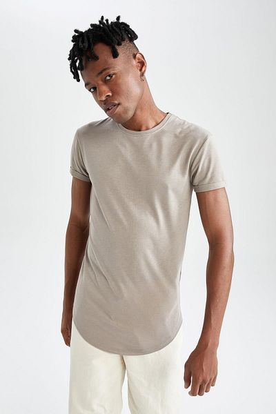 DeFacto Μπλουζάκι Long Muscle Fit Crew Neck