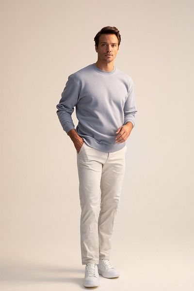 DeFacto Oversize Fit Crew Neck Basic Cotton Sweatshirt