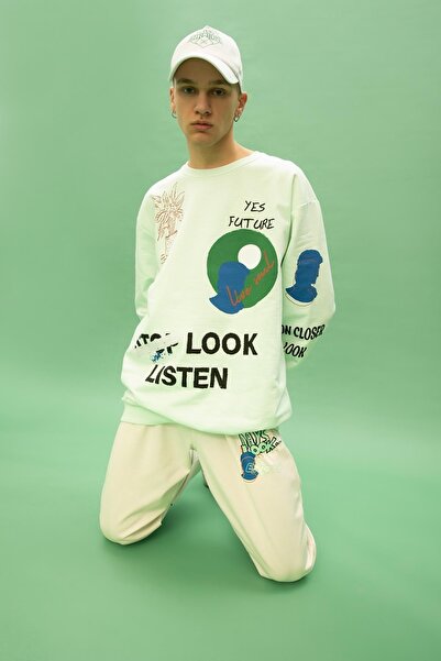 DeFacto Coool Boxy Fit Bisiklet Yaka Sweatshirt