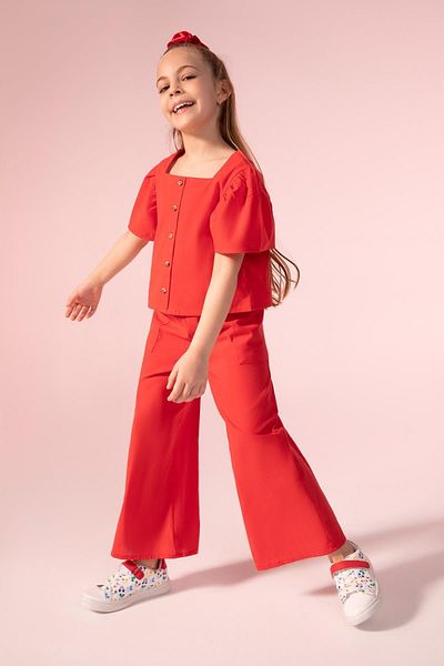 DeFacto Mädchenhose mit weitem Bein in Leinenoptik, X2242a622sm