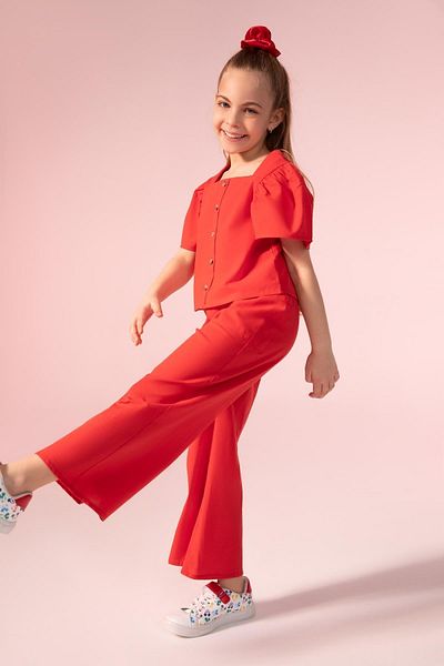 DeFacto Mädchenhose mit weitem Bein in Leinenoptik, X2242a622sm
