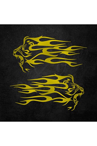 Akçay Sticker (2 Adet) Aslan Sticker Lion Araç Sticker Arma Sticker Oto Takım...