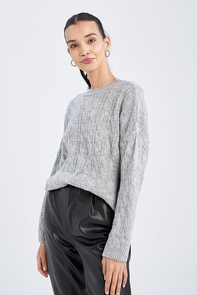 DeFacto Sweater - Gray - Oversize