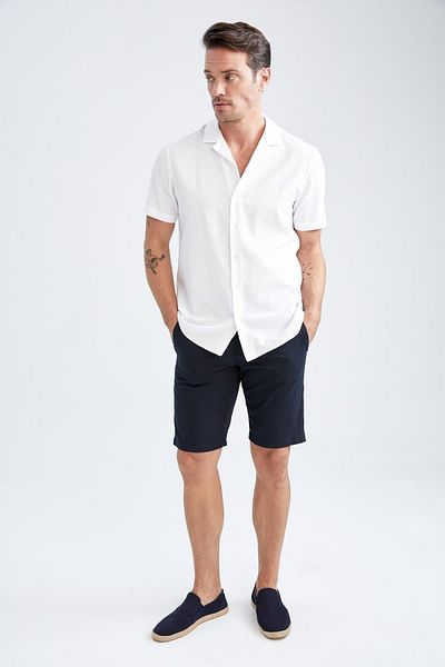 DeFacto Regular Fit Basic Chino Cotton Bermuda Shorts