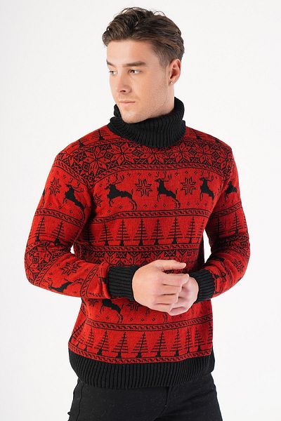 Trist Star Pulover din tricot de Anul Nou cu modele de cerb pentru bărbați