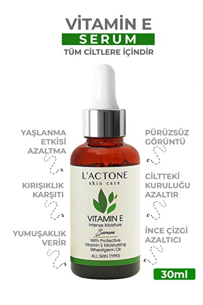 L'ACTONE E Vitamini Aydınlatıcı Cilt Serumu 30 ml (Oje Hediyeli)