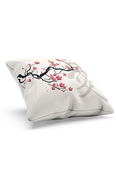 Moud's Double Sided Printed Blossom Japan - 4 Patterned Suede Throw Pillow Cover