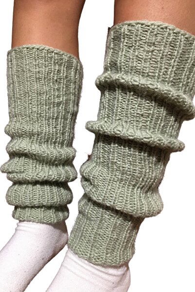 Işin Tasarım وسادة ركبة نسائية محبوكة يدويًا من الصوف باللون الأخضر