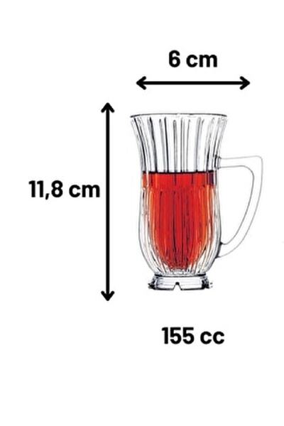 AE BUTİK Paşabahçe Glamour Kulplu Keyif Çay Bardağı 2li