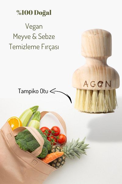 Agon Natural Fruit & Vegetable Cleaning Brush