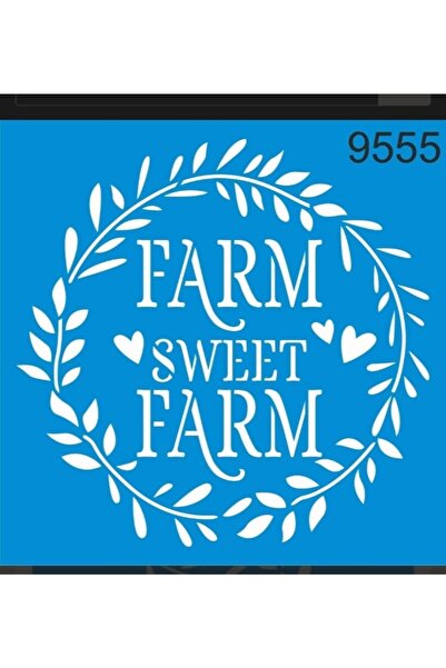 DERYA DESİNG ART قالب استنسل بنمط المزرعة العزيزة St9555 مقاس 30x30 سم