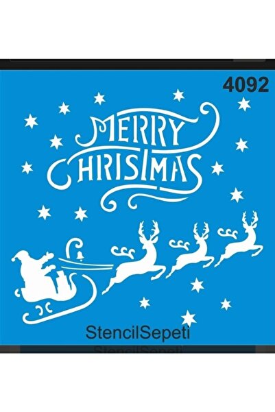 DERYA DESİNG ART Christmas Pattern Stencil Template St4092 20X20 cm
