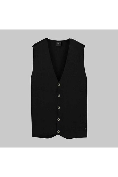 Sarar Fine Steel Knit Black Knitwear Vest
