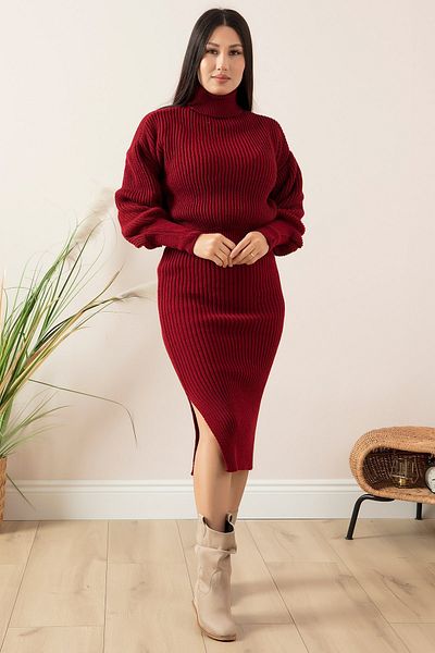 PULLIMM Balloon Sleeve Sweater and Skirt Knitwear Set 3352