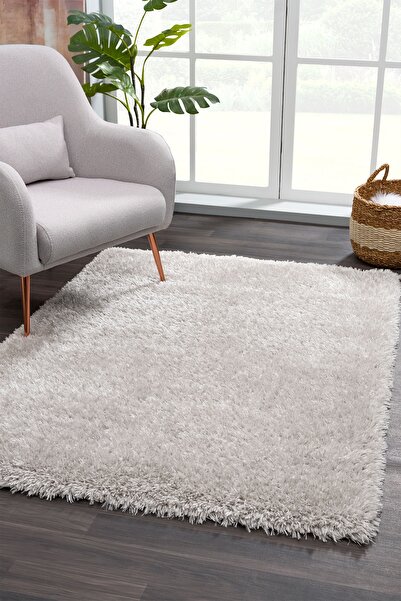 Eryün Halı Düz Açık Gri Yumuşak Peluş Shaggy Modern Dokuma Halısı Çocuk Odası Oturma Odası Salon Mutfak Halısı