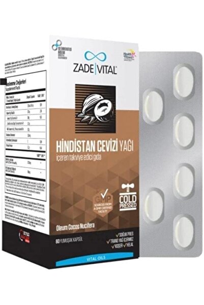 Zade Vital Hindistan Cevizi Blister 1 Paket, 60 Kapsül