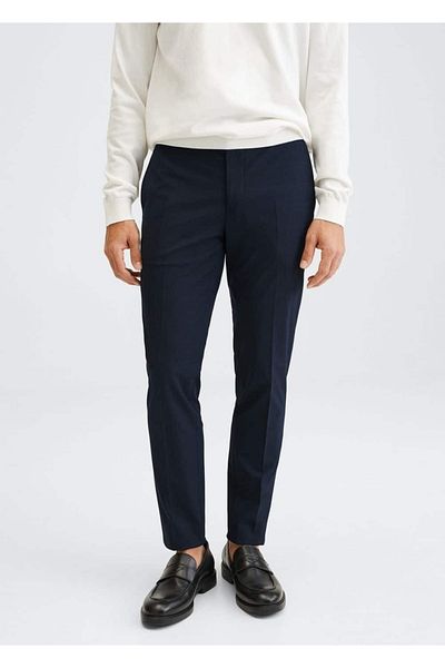 MANGO Man Super Slim Fit καρό ραμμένο παντελόνι