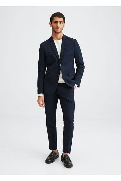 MANGO Man Super Slim Fit καρό ραμμένο παντελόνι