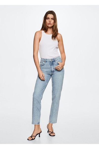 MANGO Woman Mom Jean cu talie înaltă