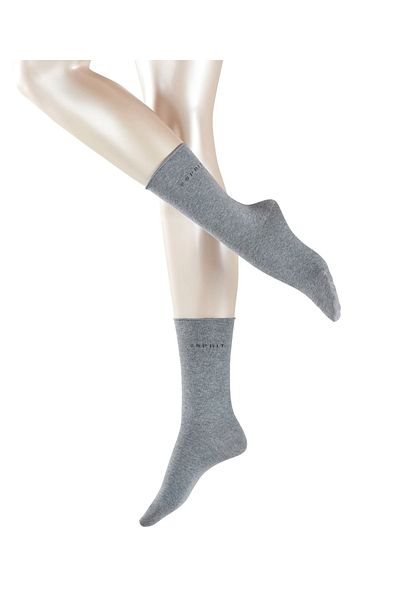 Esprit 2er-Pack Damen-Socken – Rollrand, toller Baumwollmischung, einfarbig
