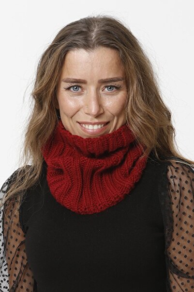 FATELLA Kadın Triko Atkı Boyunluk Bordo