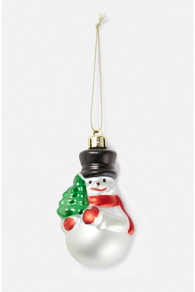 QUEEN AKSESUAR New Year Christmas Luxury Imported Collectible Cute Snowman Decoration Pine Tree Ornament
