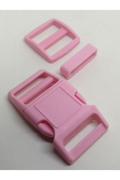 Firebird Takı Aksesuar Ve Kamp Malzemeleri Κλιπ λουριών και τσάντας Paracord Pet Pink 20 mm (Σετ 10)
