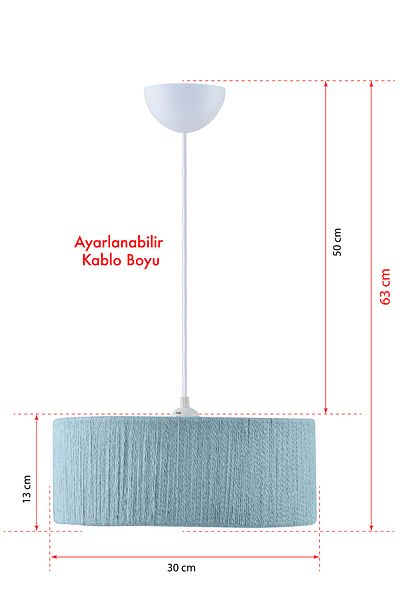 EvLight Wicker String Cylinder Bohemian Chandelier Turquoise Blue