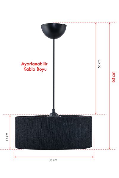 EvLight Wicker String Cylinder Bohemian Chandelier Black